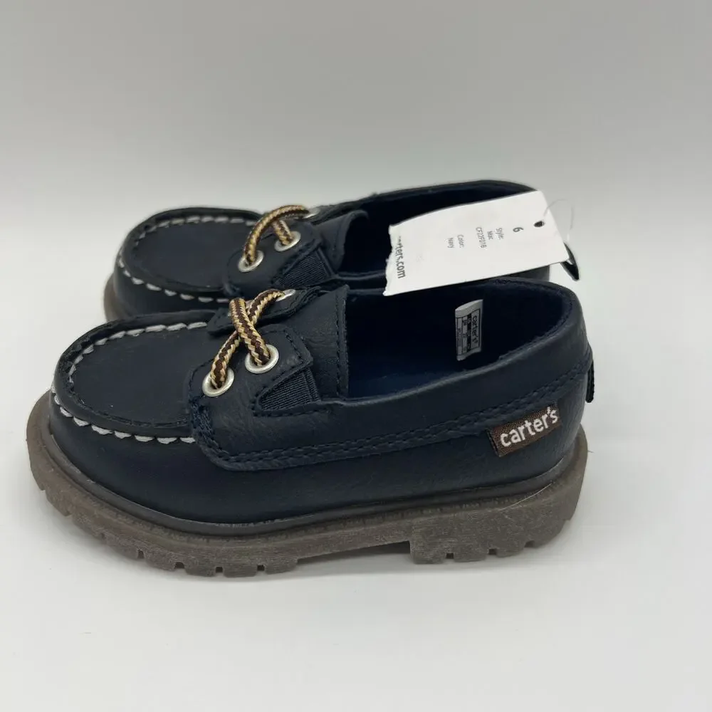 Carter's Mac Navy Slip-On Boat Shoe Casual Synthetic Low Top Kids 6 M